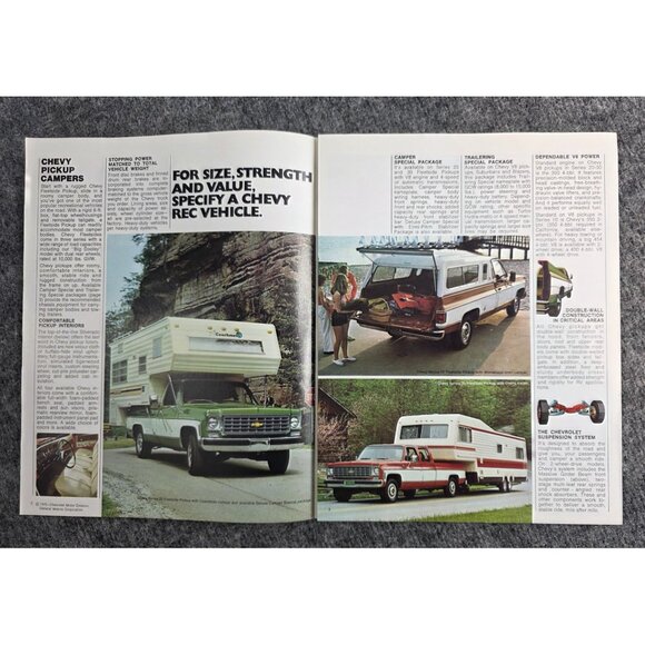 Chevrolet Recreation Vehicles Brochure Sept 1975 RV Camper Pickup Suburban Vtg - Picture 4 of 5